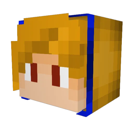 FantaFabi Minecraft avatar head, 3D render