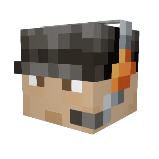 Fanta_P Minecraft avatar head, 3D render