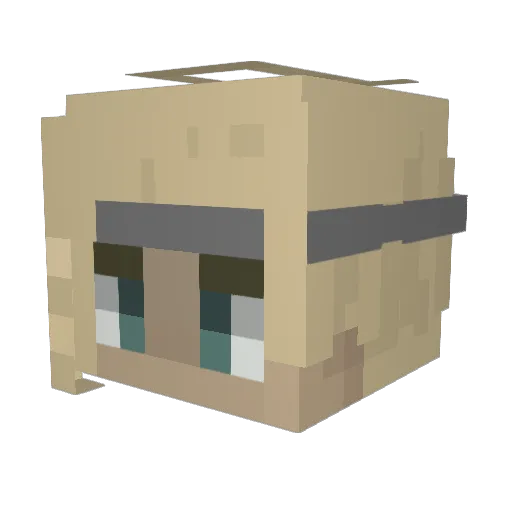 Fantaisia Minecraft avatar head, 3D render
