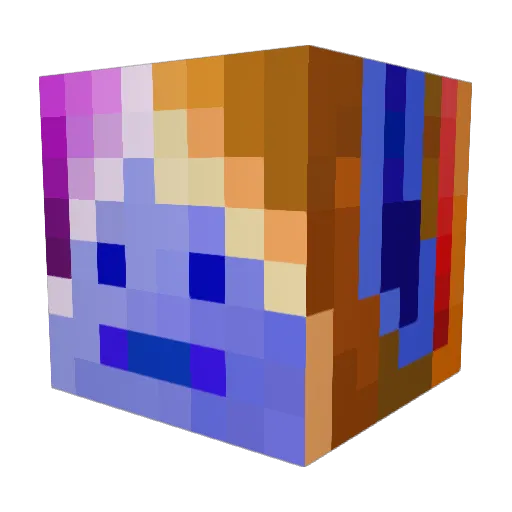 Fantasy_World Minecraft avatar head, 3D render