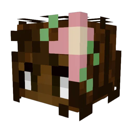 FantiPrincess Minecraft avatar head, 3D render