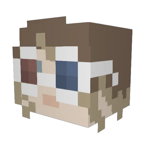 Fantisticat Minecraft avatar head, 3D render