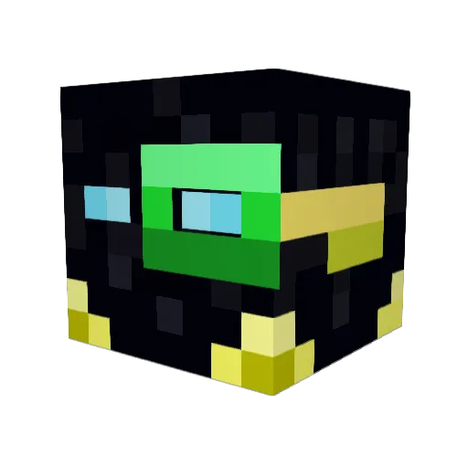 Fantroid Minecraft avatar head, 3D render