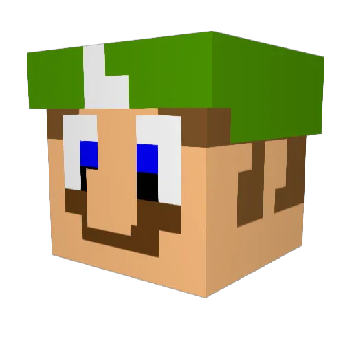 Fantrouille Minecraft avatar head, 3D render