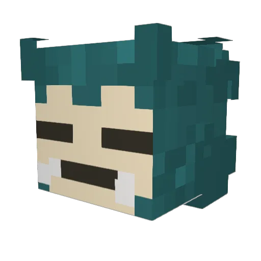 Fantta1 Minecraft avatar head, 3D render