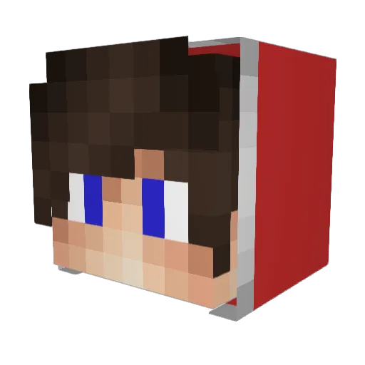 FanvaLp Minecraft avatar head, 3D render