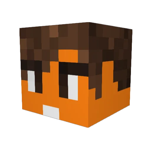 Fapmeat Minecraft avatar head, 3D render