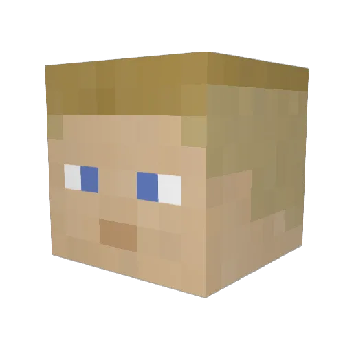 Far2Loud Minecraft avatar head, 3D render