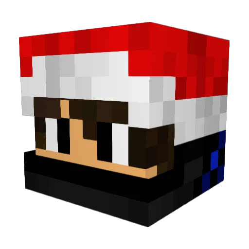 FarDoX Minecraft avatar head, 3D render