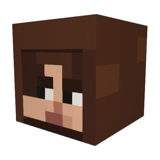 Farbglitch Minecraft avatar head, 3D render