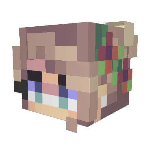 Farcel Minecraft avatar head, 3D render