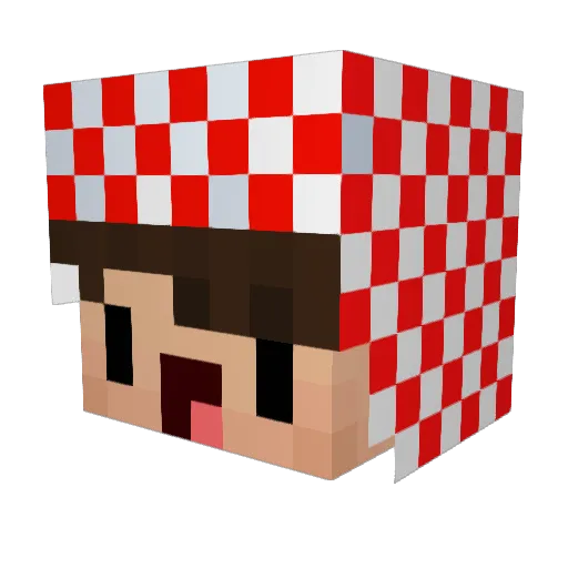 Farkoos Minecraft avatar head, 3D render