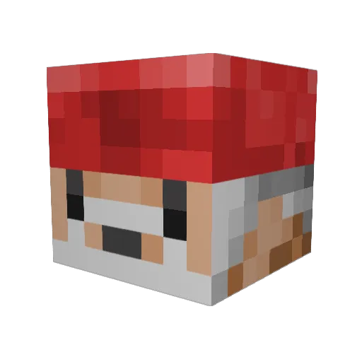 FarmGnome Minecraft avatar head, 3D render