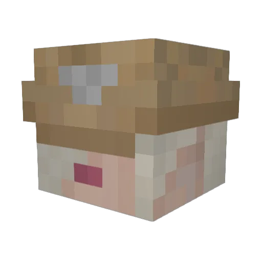 Farmer_Steve Minecraft avatar head, 3D render