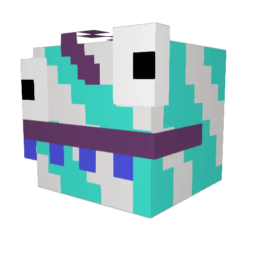 Farned Minecraft avatar head, 3D render