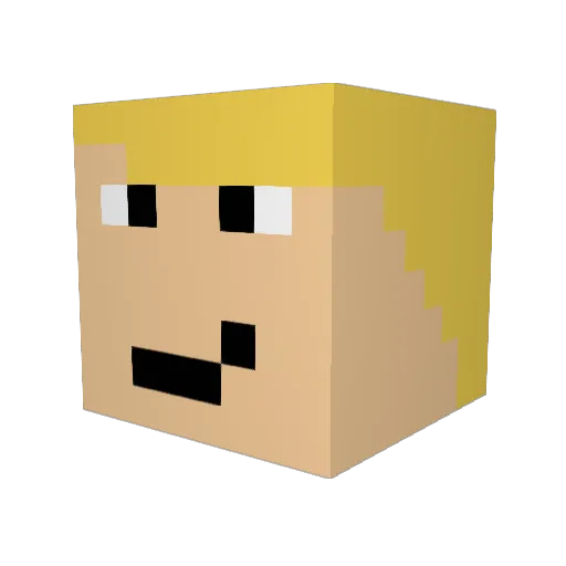 Faro18 Minecraft avatar head, 3D render