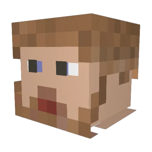 Fartass16 Minecraft avatar head, 3D render