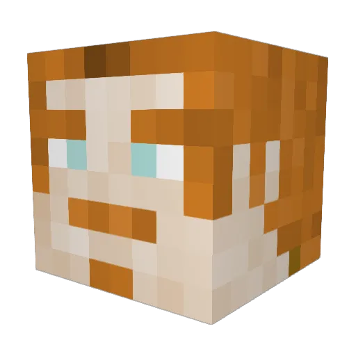 Fartulente Minecraft avatar head, 3D render