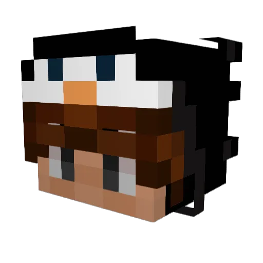 Fartzy Minecraft avatar head, 3D render
