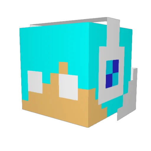Farvi Minecraft avatar head, 3D render