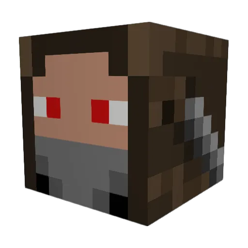 Fasas Minecraft avatar head, 3D render