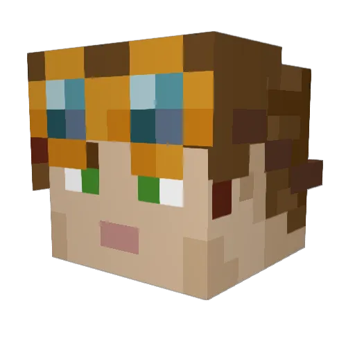 Fasha337 Minecraft avatar head, 3D render