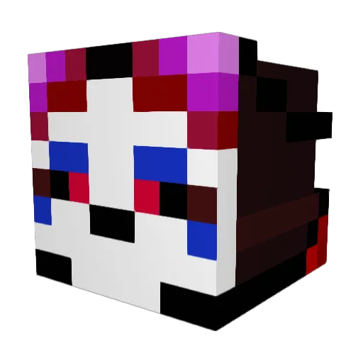 FashionLove Minecraft avatar head, 3D render