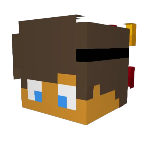 Fashionn Minecraft avatar head, 3D render