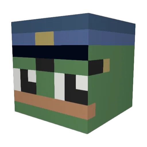 FasperBB Minecraft avatar head, 3D render