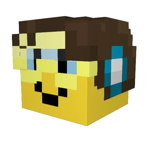 FastFork Minecraft avatar head, 3D render