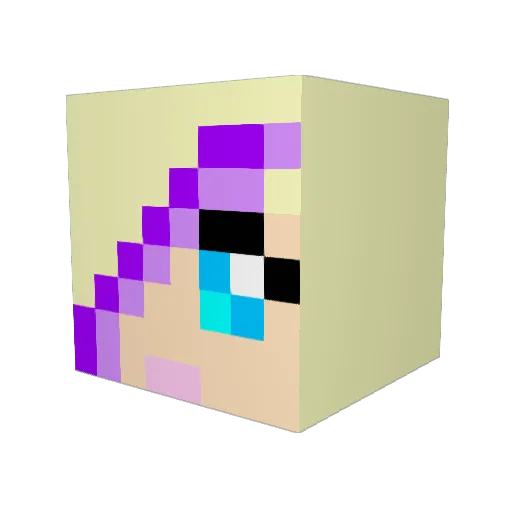 Fastfredbear Minecraft avatar head, 3D render