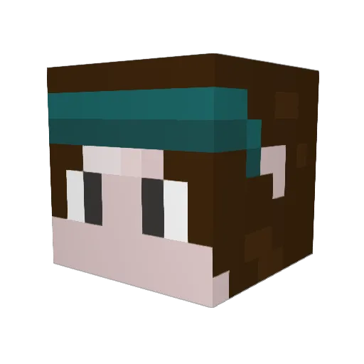Fastokie Minecraft avatar head, 3D render