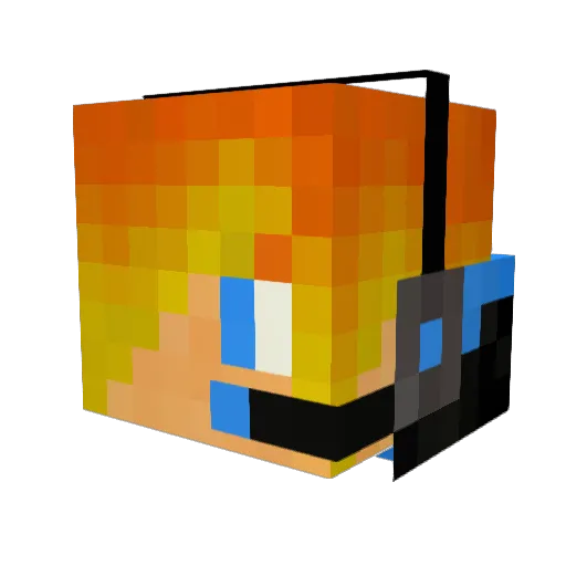 Fasw Minecraft avatar head, 3D render