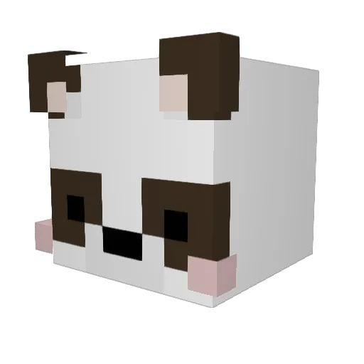 FatAsAPanda Minecraft avatar head, 3D render