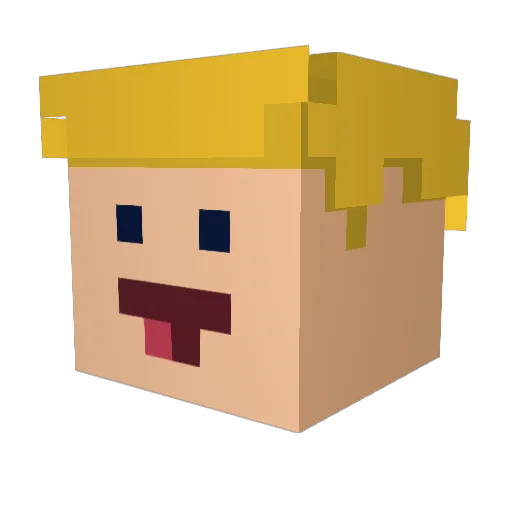FatCh1ck3n Minecraft avatar head, 3D render