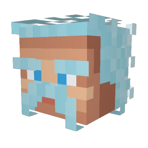 FatFish Minecraft avatar head, 3D render