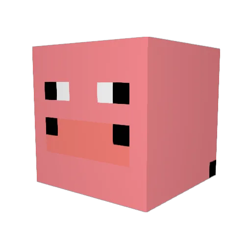 FatHogg Minecraft avatar head, 3D render