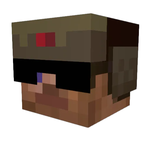 FatMan7345 Minecraft avatar head, 3D render