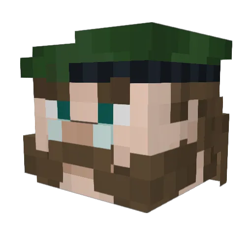 FatManBig Minecraft avatar head, 3D render