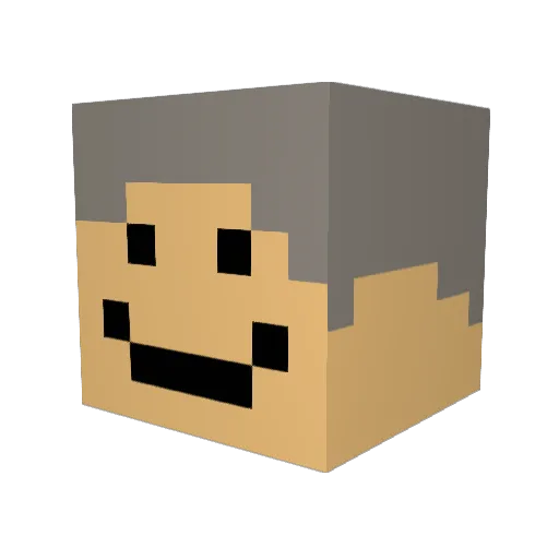 FatManHackurv Minecraft avatar head, 3D render