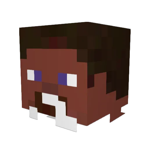 FatMidgets Minecraft avatar head, 3D render
