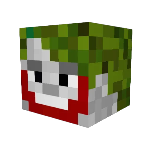 Fat_China Minecraft avatar head, 3D render