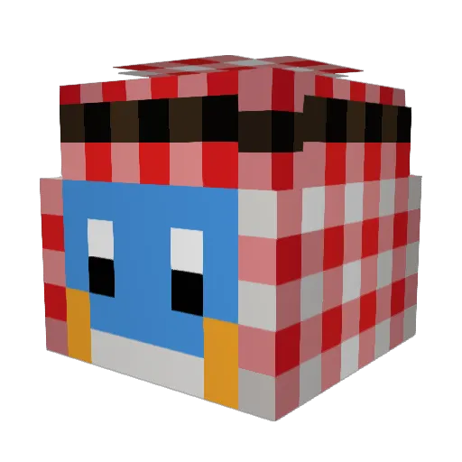 Fat_Fetus Minecraft avatar head, 3D render