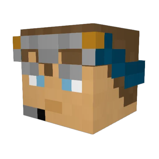 Fat_Grandma Minecraft avatar head, 3D render