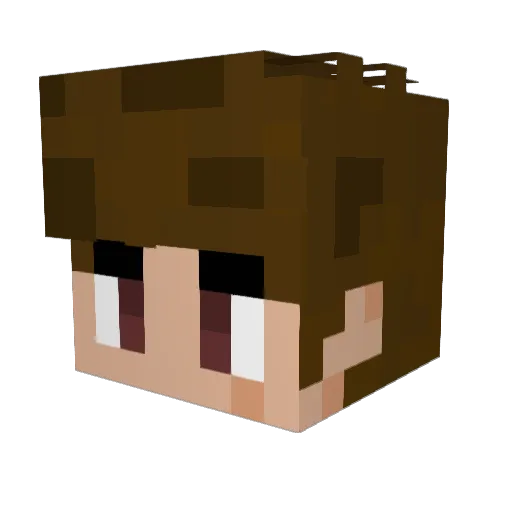 Fat_chai Minecraft avatar head, 3D render