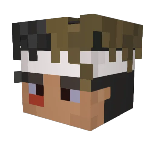 Fatballer Minecraft avatar head, 3D render