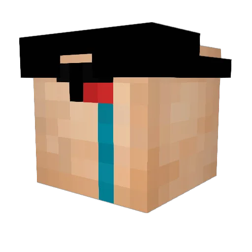 Fatbo_man Minecraft avatar head, 3D render