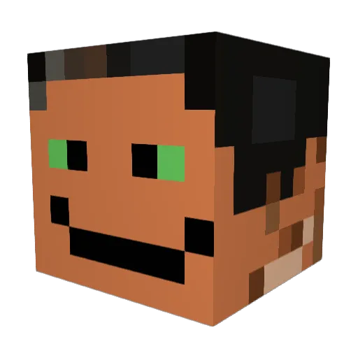 Fatbonks Minecraft avatar head, 3D render
