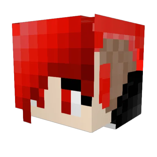 Fatcatness Minecraft avatar head, 3D render