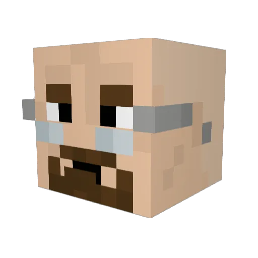 Fatcowling Minecraft avatar head, 3D render